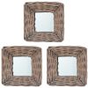 Mirrors 3 pcs 5.9"x5.9" Wicker
