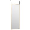 Door Mirror Gold 11.8"x31.5" Glass and Aluminum
