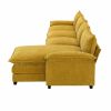 [VIDEO provided][New]118*55" Modern L-shaped Chenille Cloud Sofa with Double Seat Cushions,5-seat Upholstered Indoor Furniture,Sleeper Sofa Couch with