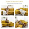 [VIDEO provided][New]118*55" Modern L-shaped Chenille Cloud Sofa with Double Seat Cushions,5-seat Upholstered Indoor Furniture,Sleeper Sofa Couch with