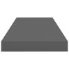 Floating Wall Shelves 2 pcs High Gloss Gray 23.6"x9.3"x1.5" MDF