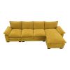 [VIDEO provided][New]118*55" Modern L-shaped Chenille Cloud Sofa with Double Seat Cushions,5-seat Upholstered Indoor Furniture,Sleeper Sofa Couch with