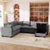 [VIDEO provided][New] 120*93" Modern U Shape Modular Sofa with Storage Ottoman,Luxury 7 Seat Sectional Couch Set with 2 Pillows Included,Freely Combin