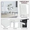 Table and chair set, modern minimalist marble textured rectangular dining table. Suitable for restaurants and living rooms. Soft cushion seats. F-1280