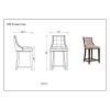 Manhattan Comfort Fifth Ave 39.5 in. Cream and Dark Walnut Beech Wood Counter Height Bar Stool