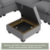 [VIDEO provided][New] 120*93" Modern U Shape Modular Sofa with Storage Ottoman,Luxury 7 Seat Sectional Couch Set with 2 Pillows Included,Freely Combin