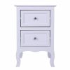 2pcs Country Style Two-Tier Night Tables Large Size White
