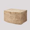 Ludmilla Rectangular Curve Water Hyacinth Woven Wicker Trunk with Handles - 26" x 19" x 14" - Natural Brown - For Clothes, Toys, Magazines and Book St