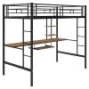 Loft Bed with Desk and Shelf ;  Space Saving Design; Twin