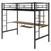 Loft Bed with Desk and Shelf ;  Space Saving Design; Twin