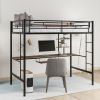 Loft Bed with Desk and Shelf ;  Space Saving Design; Twin