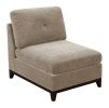Camel Chenille Fabric Modular Sectional 9pc Set Living Room Furniture Corner Sectional Couch 3x Corner Wedge 4x Armless Chairs and 2x Ottomans Tufted