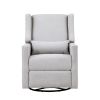 Pronto Swivel Glider Recliner with Pillow Blanco Fabric