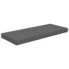 Floating Wall Shelves 2 pcs High Gloss Gray 23.6"x9.3"x1.5" MDF