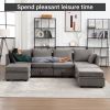 Modular Sectional Sofa, Convertible U Shaped Sofa Couch with Storage, 7 Seat Sleeper Sectional Sofa Set, Flexible Modular Combinations Fabric Couch fo