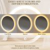 GO Modern Style Vanity Table With Movable Side Cabinet And 4-Drawers, Large Size Dressing Table With Mirror and 3-colors LED Light, Makeup Table With