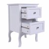 2pcs Country Style Two-Tier Night Tables Large Size White