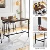 Bar industrial style five-piece set, four soft bags with backrest bar chairs, industrial style iron wood table set, suitable for kitchen, restaurant,