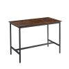 Bar industrial style five-piece set, four soft bags with backrest bar chairs, industrial style iron wood table set, suitable for kitchen, restaurant,
