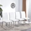 5-piece Dining Table Chairs Set, Rectangular Dining Room Table Set for 4, Faux Marble Modern Dining Table and Faux Leather Chairs for Kitchen Dining R