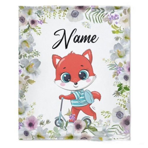 Personalized Name Flannel Milestone Blanket