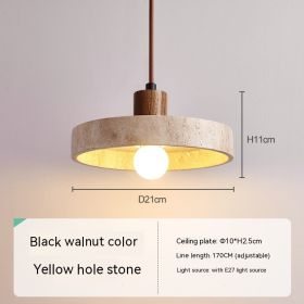 Simple Bedroom Bedside Small Droplight (Option: Black Peach Wood Colors)