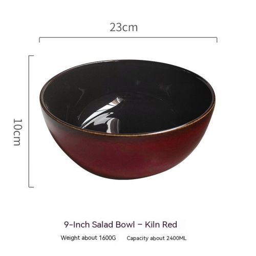 Creative Large Size Retro Tableware Household Bowl Porcelain Bowl