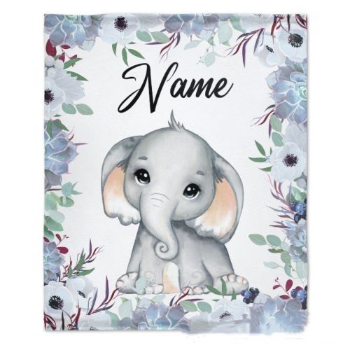 Personalized Name Flannel Milestone Blanket