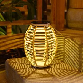 Outdoor Courtyard Garden Lawn Solar Energy Rattan-weaved Ceiling Lamp (Option: Picture Color)