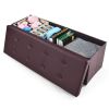 45 Inches Large Folding Storage Ottoman Bench with Memory Foam