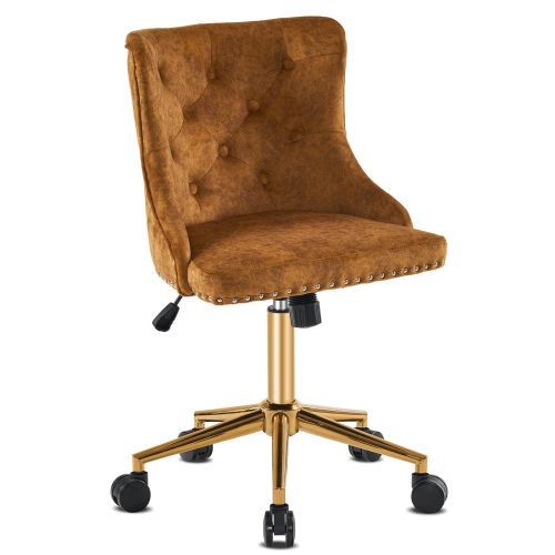 Lift wheel five-star foot backrest pull point teddy velvet gold feet indoor leisure chair simple Nordic style Lift wheel five-star foot backrest pull point teddy velvet gold feet indoor leisure chair simple Nordic style