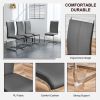 1 table and 8 chairs set.Modern Grey MDF Faux Marble Dining Table with Double V-Shaped Supports.Paired with 8 modern PU artificial leather soft cushio
