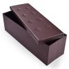45 Inches Large Folding Storage Ottoman Bench with Memory Foam