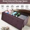 45 Inches Large Folding Storage Ottoman Bench with Memory Foam
