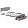 Full Size Platform Bed with Under-bed Drawers