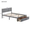 Full Size Platform Bed with Under-bed Drawers