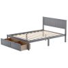 Full Size Platform Bed with Under-bed Drawers