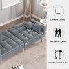 Linen Upholstered Modern Convertible Folding Futon Sofa Bed for Compact Living Space; Apartment; Dorm