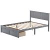 Full Size Platform Bed with Under-bed Drawers